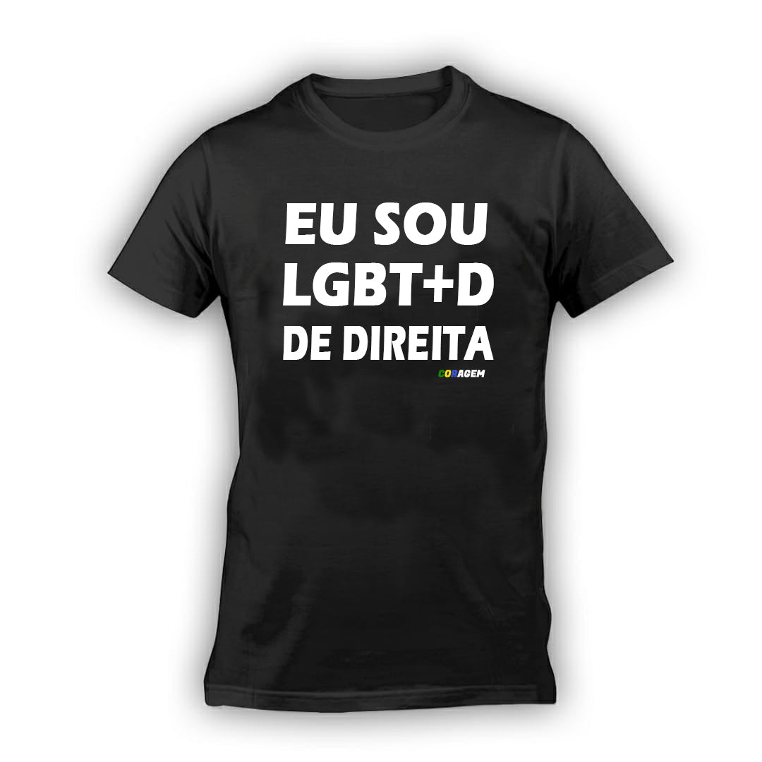 Camiseta "Sou LGBT+D Direita"