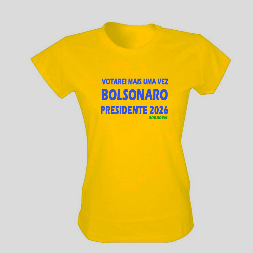 Camiseta "Votarei mais uma vez Bolsonaro presidente 2026"